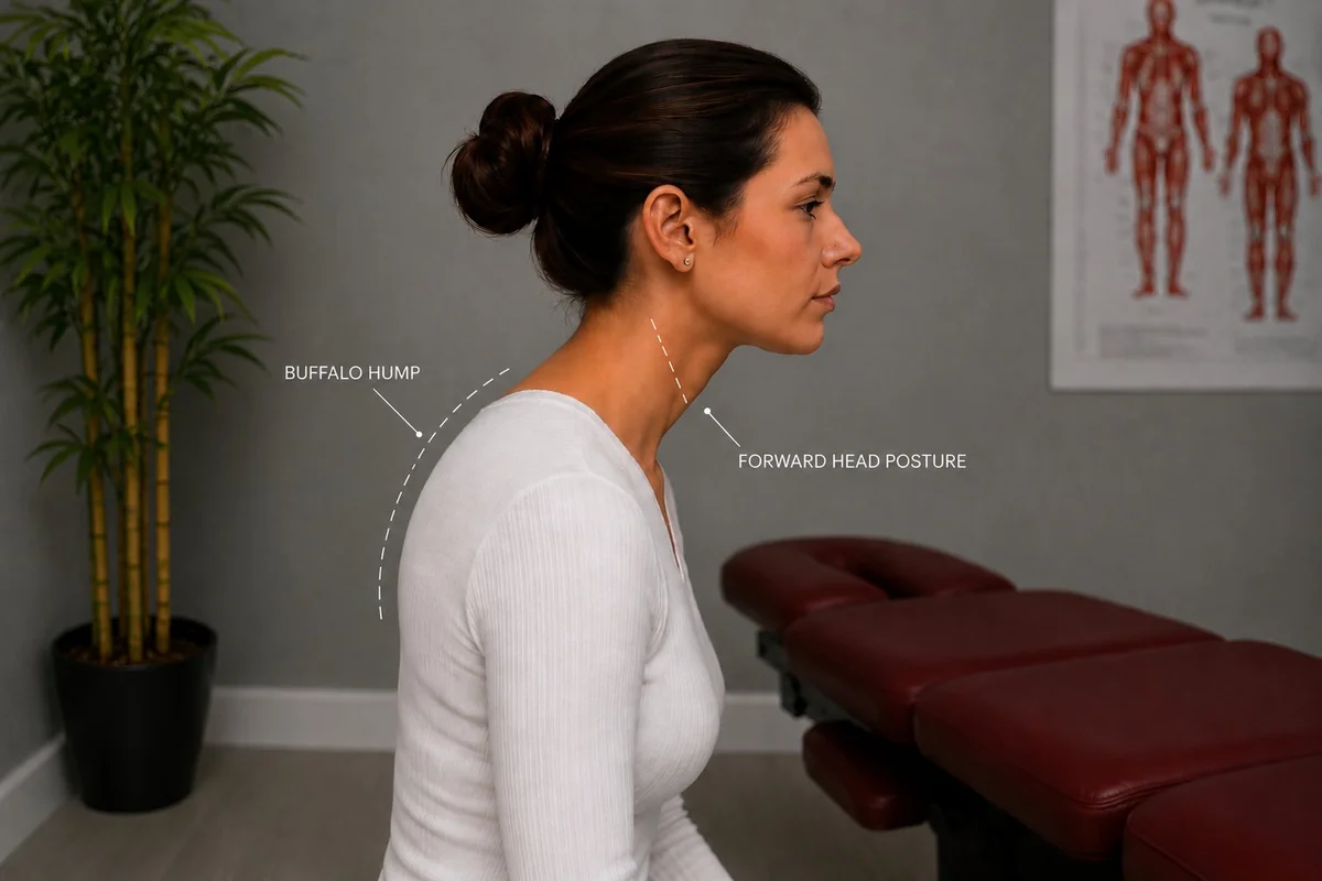 Buffalo hump and forward head posture — how poor posture contributes to TMJ disorder