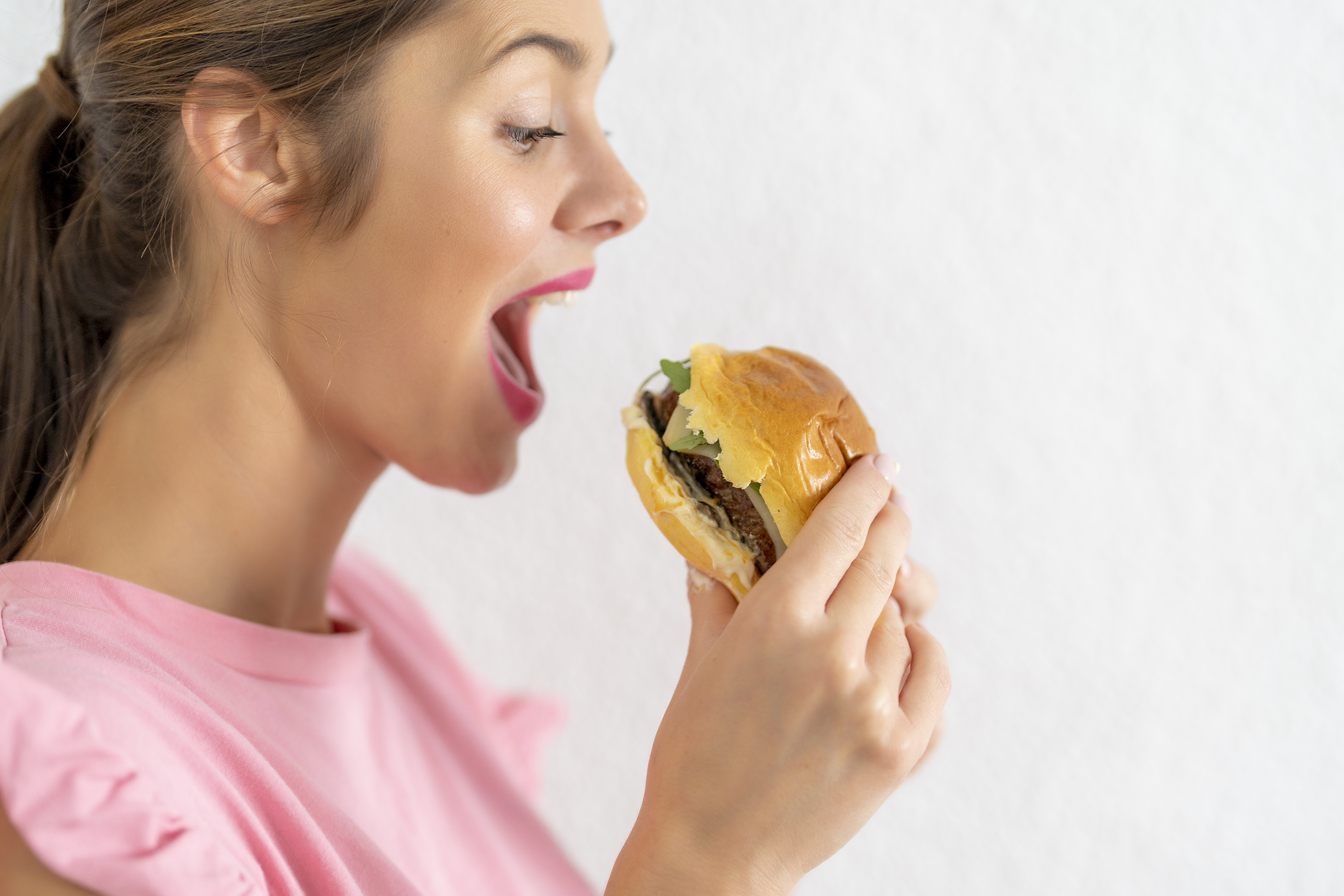 Woman eating without jaw pain — TMJ results